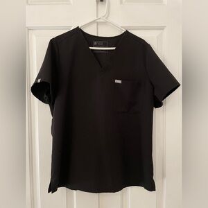 Figs Women's Catarina Black V-Neck Scrub Top